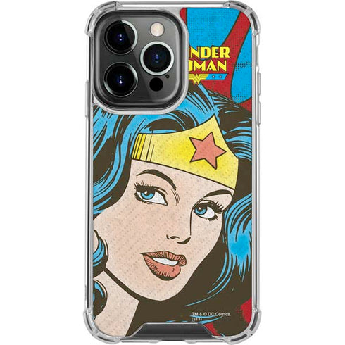 DC Comics Wonder Woman Vintage Profile iPhone 14 Pro Clear Case
